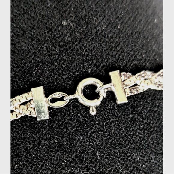 Vintage Italian Sterling Silver Braided Box Chain Necklace 30" Triple Strand 925 - Picture 2 of 12